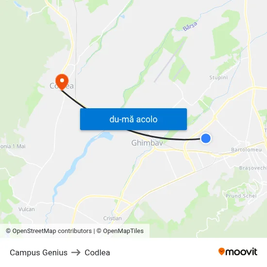 Harta de Campus Genius către Codlea