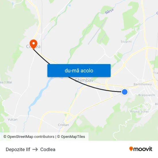 Harta de Depozite Ilf către Codlea