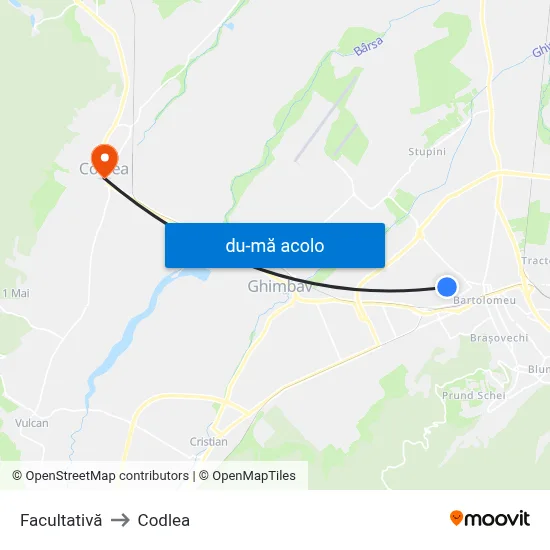 Harta de Facultativă către Codlea