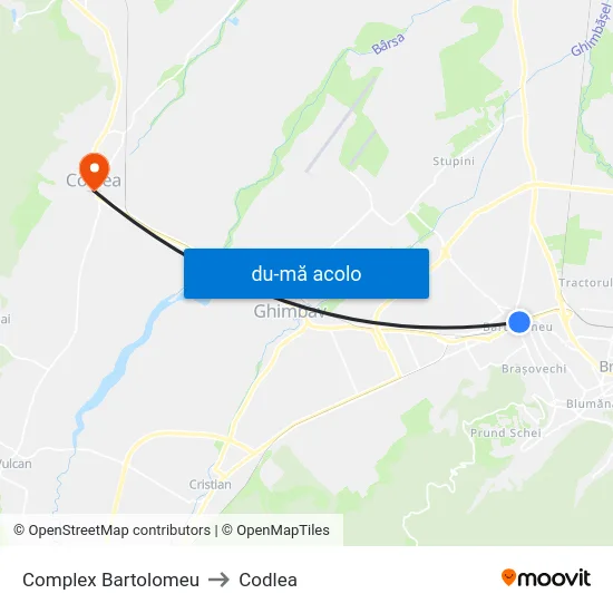 Harta de Complex Bartolomeu către Codlea