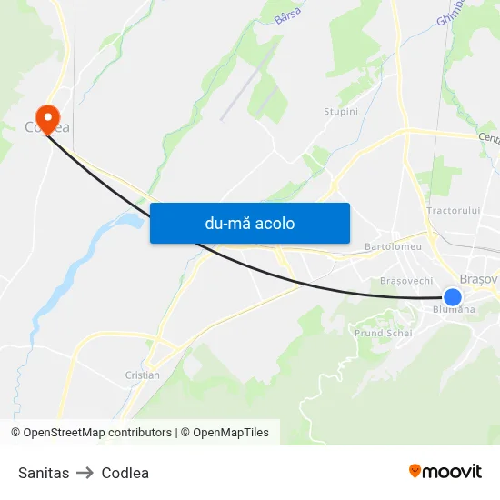 Harta de Sanitas către Codlea