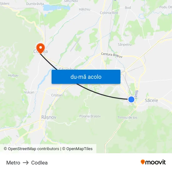 Harta de Metro către Codlea