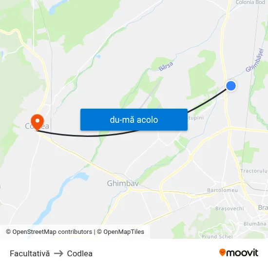 Harta de Facultativă către Codlea