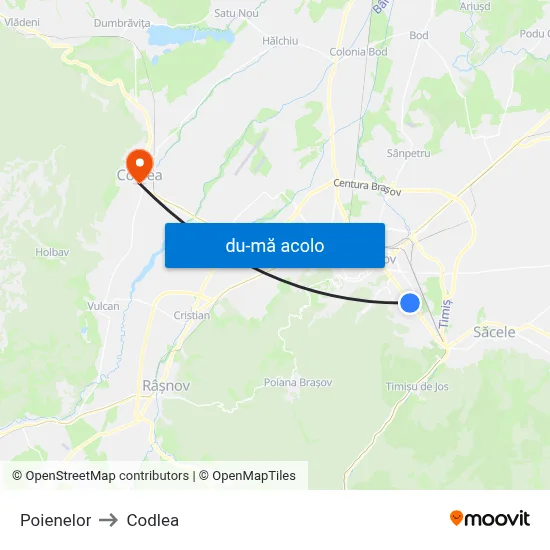 Harta de Poienelor către Codlea