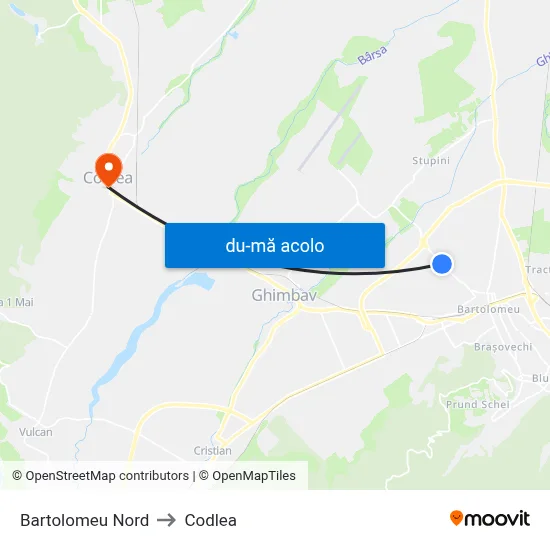 Harta de Bartolomeu Nord către Codlea