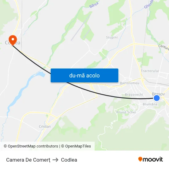 Harta de Camera De Comerţ către Codlea