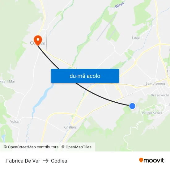 Harta de Fabrica De Var către Codlea