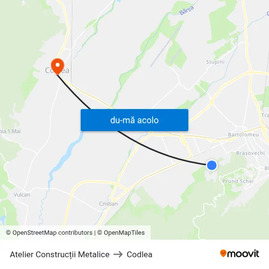 Harta de Atelier Construcții Metalice către Codlea
