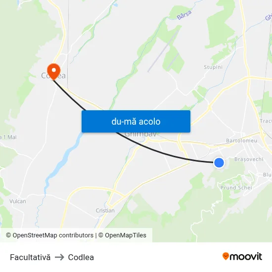 Harta de Facultativă către Codlea