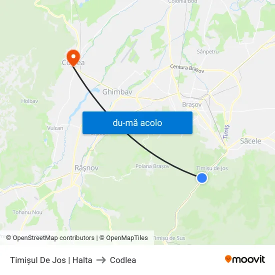 Harta de Timișul De Jos | Halta către Codlea