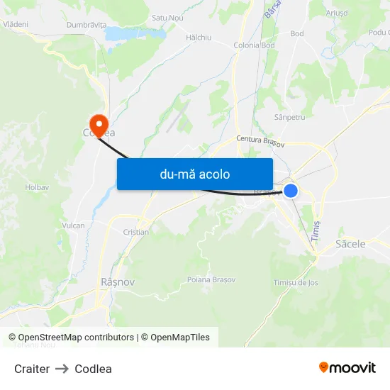 Harta de Craiter către Codlea