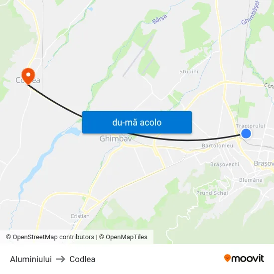 Harta de Aluminiului către Codlea