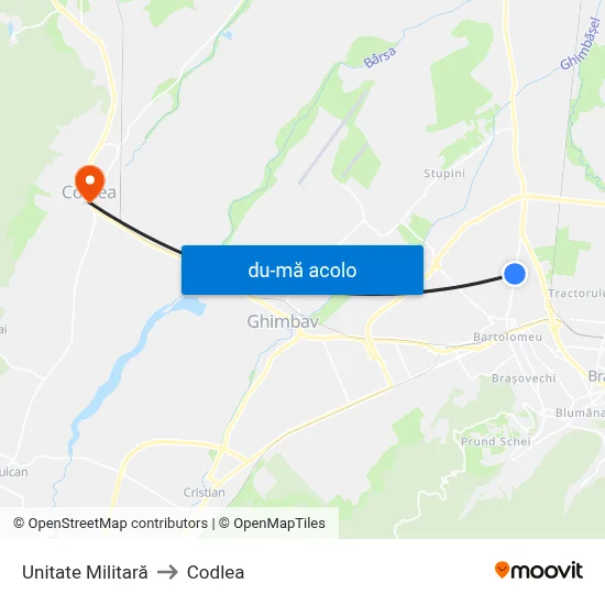 Harta de Unitate Militară către Codlea