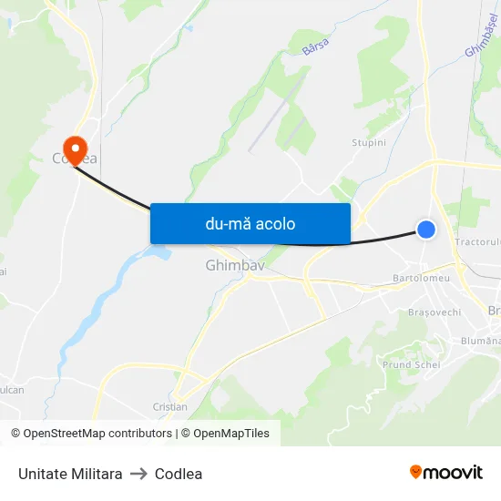 Harta de Unitate Militara către Codlea