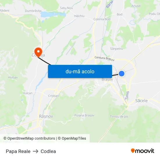 Harta de Papa Reale către Codlea