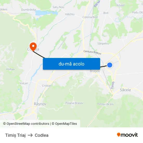 Harta de Timiș Triaj către Codlea