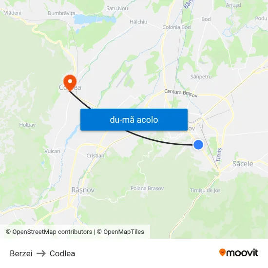 Harta de Berzei către Codlea