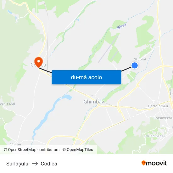 Harta de Surlaşului către Codlea
