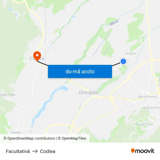 Harta de Facultativă către Codlea