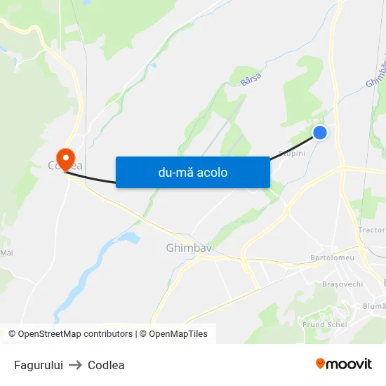 Harta de Fagurului către Codlea