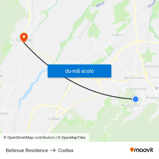 Harta de Bellevue Residence către Codlea