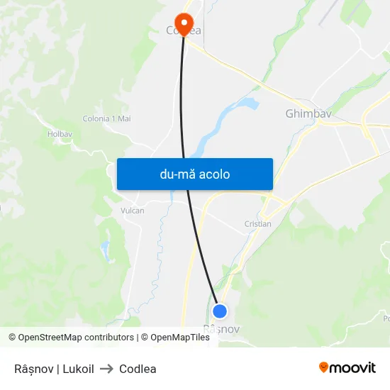 Harta de Râșnov | Lukoil către Codlea