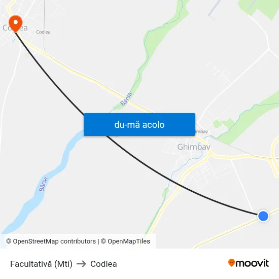 Harta de Facultativă (Mti) către Codlea