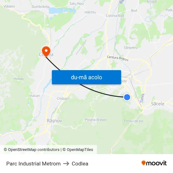 Harta de Parc Industrial Metrom către Codlea