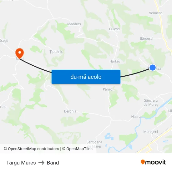 Harta de Targu Mures către Band