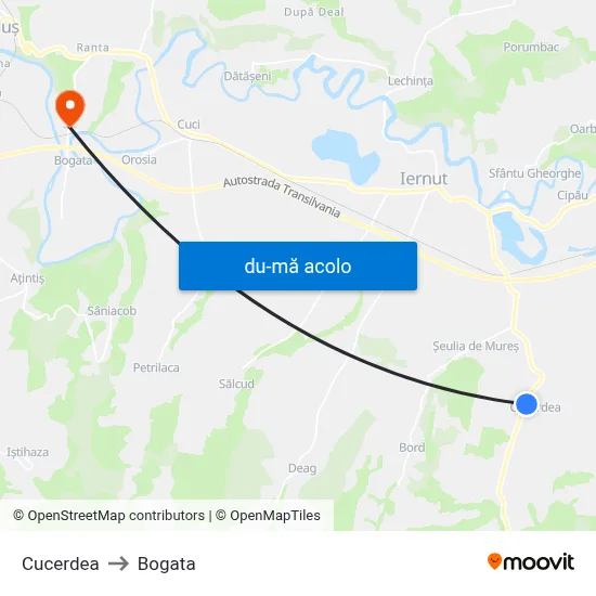 Harta de Cucerdea către Bogata