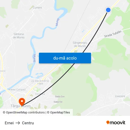 Harta de Ernei către Centru