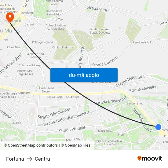 Harta de Fortuna către Centru