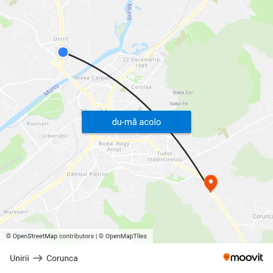 Harta de Unirii către Corunca