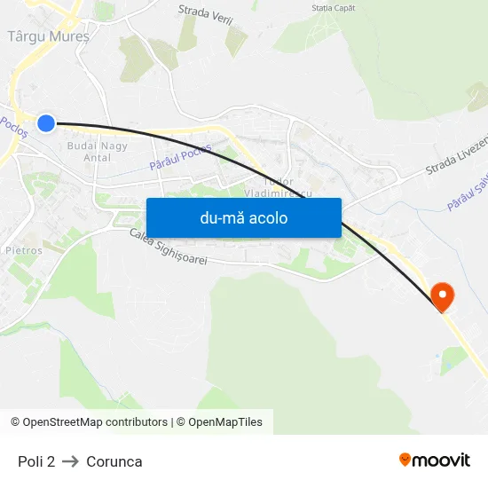 Harta de Poli 2 către Corunca