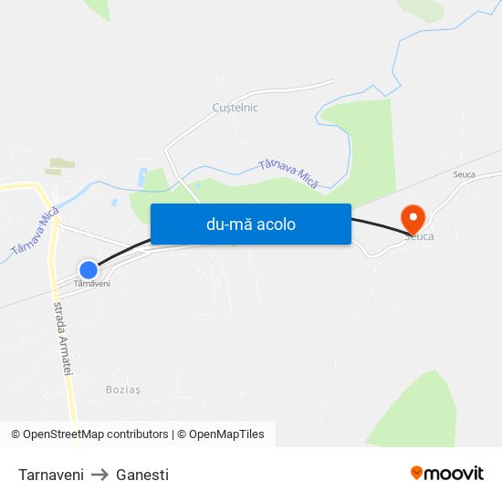 Harta de Tarnaveni către Ganesti