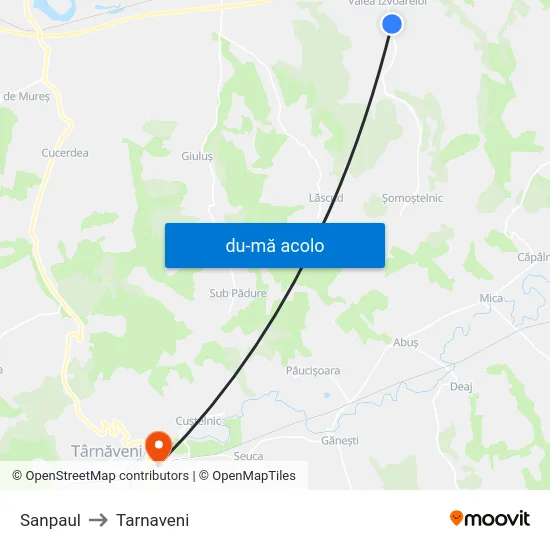 Harta de Sanpaul către Tarnaveni