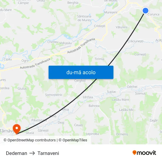 Harta de Dedeman către Tarnaveni