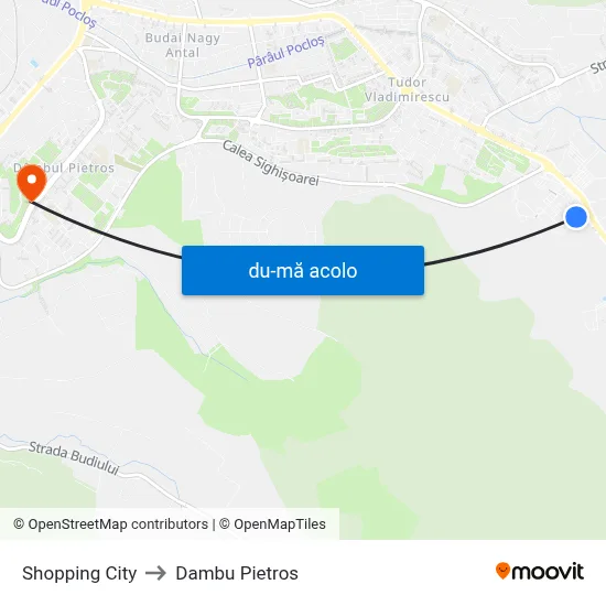 Harta de Shopping City către Dambu Pietros