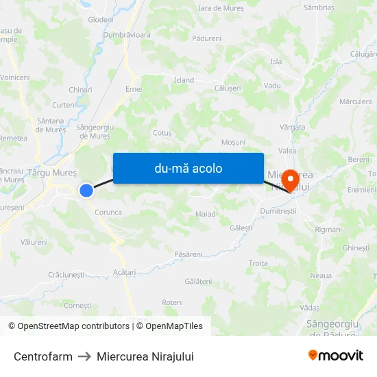 Harta de Centrofarm către Miercurea Nirajului