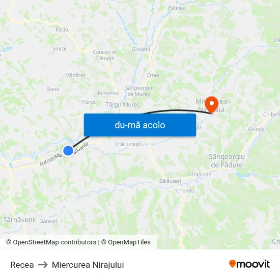Harta de Recea către Miercurea Nirajului