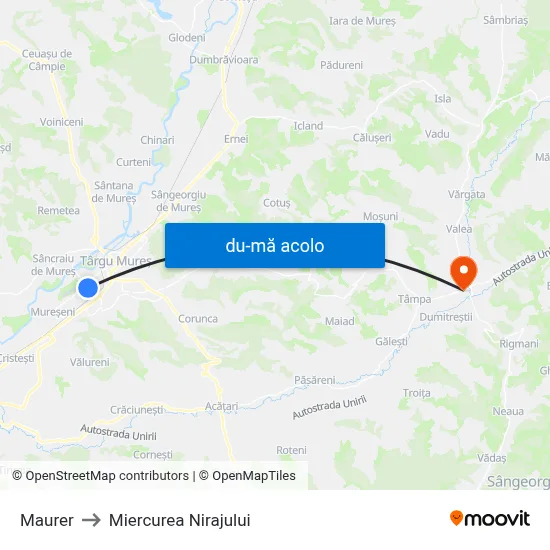 Harta de Maurer către Miercurea Nirajului