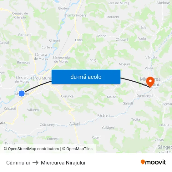 Harta de Căminului către Miercurea Nirajului