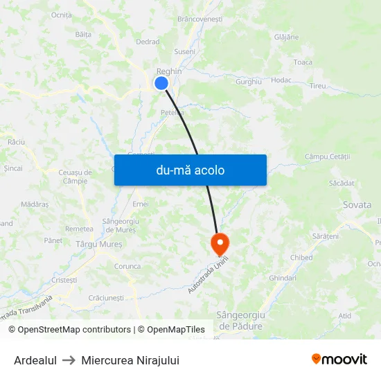 Harta de Ardealul către Miercurea Nirajului