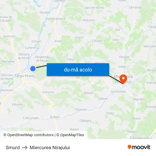Harta de Smurd către Miercurea Nirajului