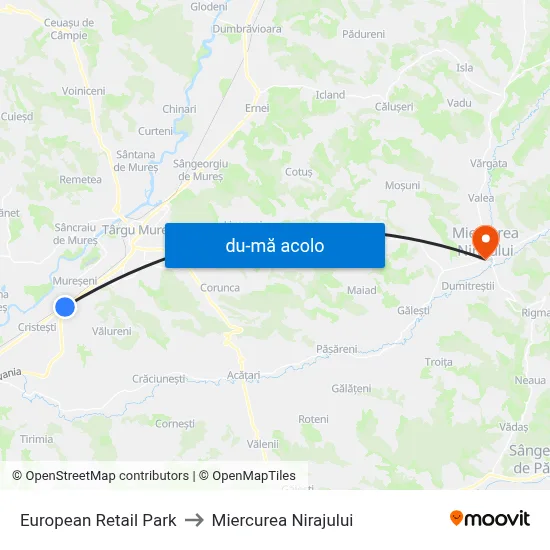 Harta de European Retail Park către Miercurea Nirajului