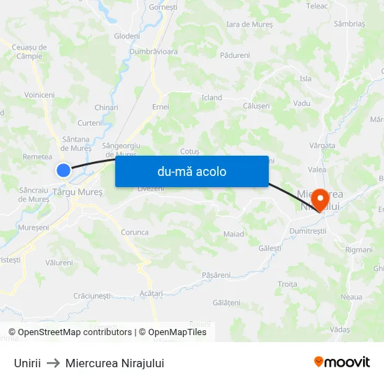 Harta de Unirii către Miercurea Nirajului