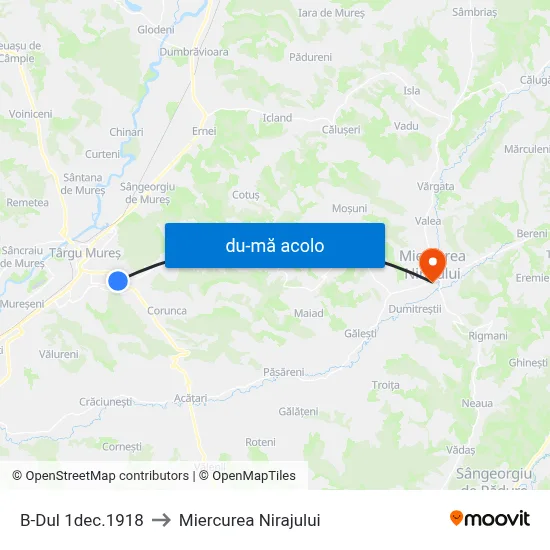 Harta de B-Dul 1dec.1918 către Miercurea Nirajului