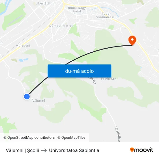 Harta de Vălureni | Școlii către Universitatea Sapientia
