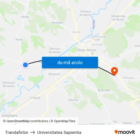 Harta de Trandafirilor către Universitatea Sapientia