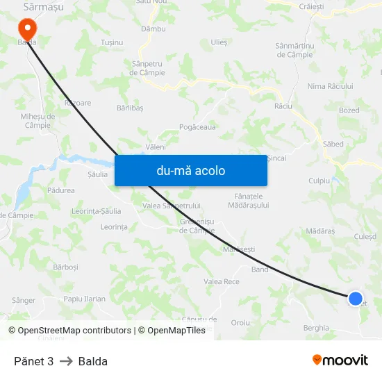 Harta de Pănet 3 către Balda